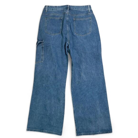 CIDER Denim Mid-Rise Solid Bowknot Pocket Wide Leg Jeans, NEW! Size XXL - Picture 4 of 6